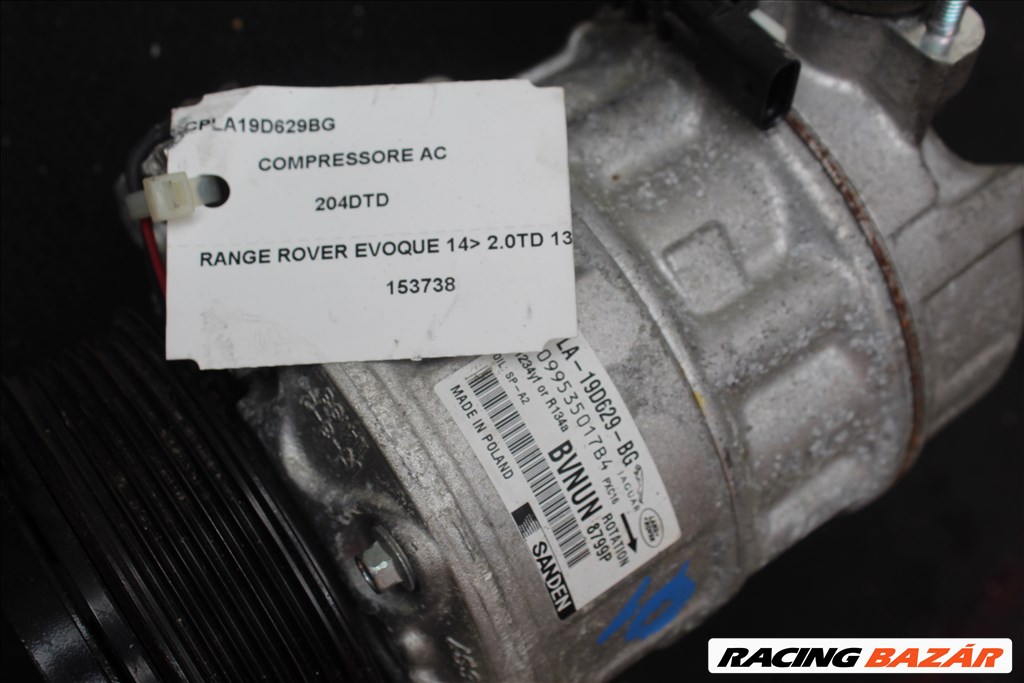 Range Rover Evoque 2014- 2.0TD klímakompresszor CPLA19D629BG (10) 2. kép