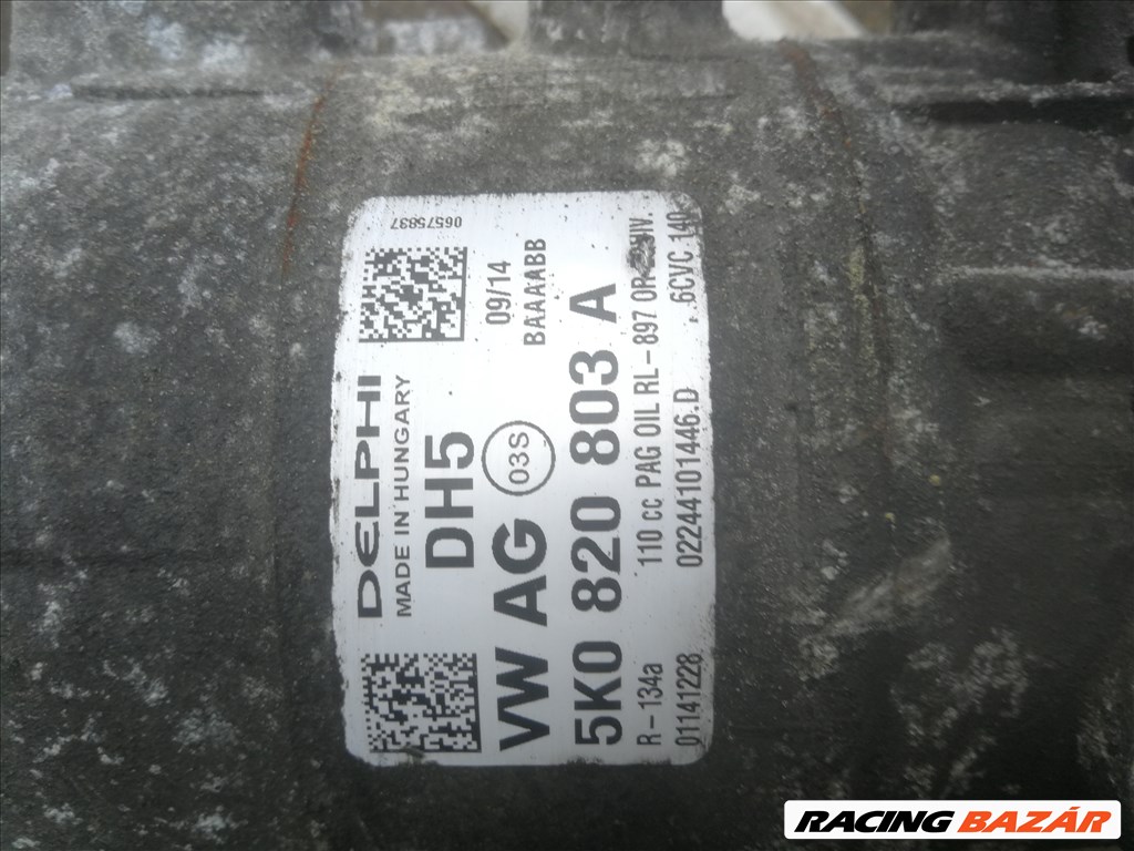Volkswagen Golf VI, Skoda Octavia II, Audi A3 (8P), A1 (8X), Seat León II, stb Klímakompresszor 5k0820803a 2. kép