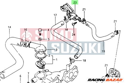 Suzuki Samurai fűtéscsap 74710-83020 1. kép