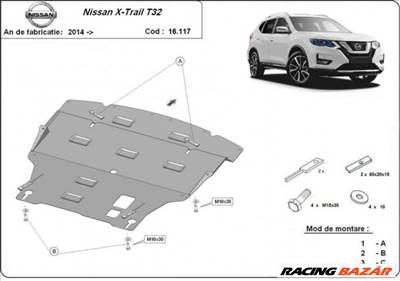 Nissan X-Trail T32, 2014-2018 - Motorvédő lemez