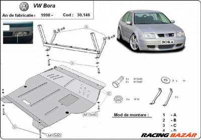 VW Bora, 1998-2005 - Motorvédő lemez