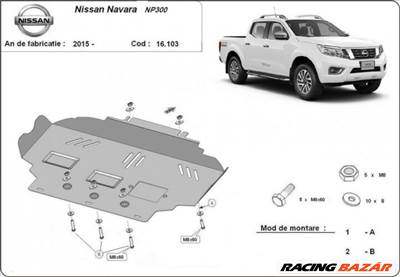 Nissan Navara NP300, 2015-2018 - Motorvédő lemez