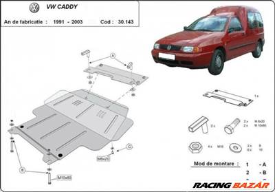 VW Caddy, 1991-2003 - Motorvédő lemez