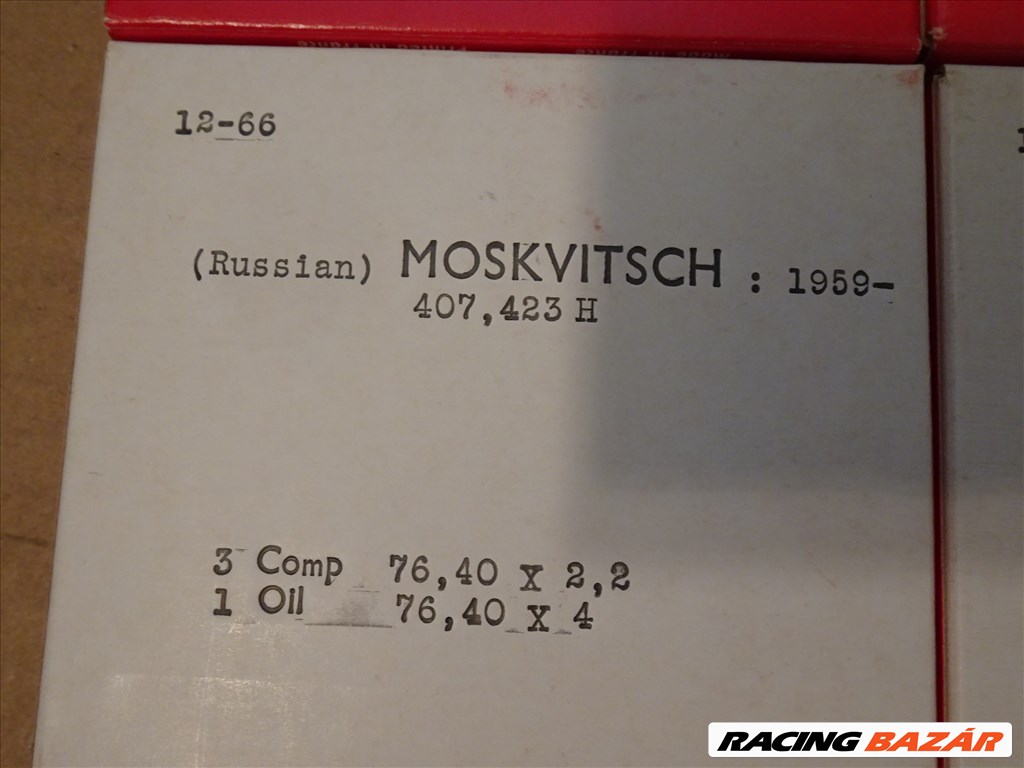 Moszkvics 407 423H dugattyúgyűrű ÚJ 75,9 +0,5mm ve 50299 8. kép