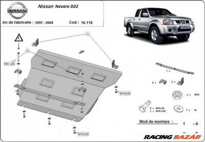Nissan Navara D22, 1997-2004 - Motorvédő lemez