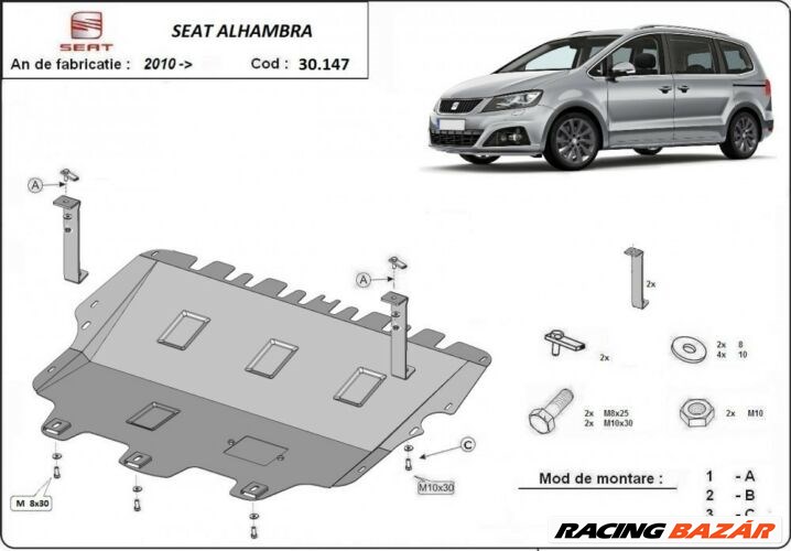 Seat Alhambra, 2010-2018 - Motorvédő lemez 1. kép