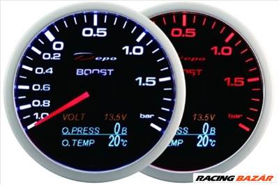 DEPO RACING WA 4in1 60mm - Turbónyomás, Olaj hőmérséklet, Feszültség, Olajnyomás-mérő óra