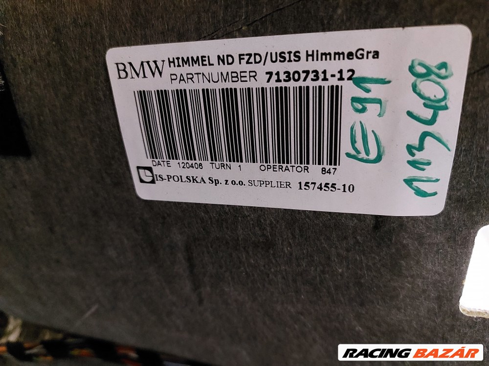 BMW E91 touring szürke tetőkárpit (113408) 7130731 2. kép