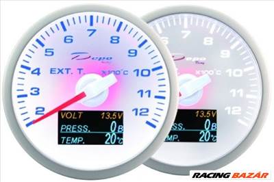 DEPO RACING WBL 4in1 60mm - Olajhőmérséklet, Kipufogogáz hőmérséklet, Feszültség, Olajnyomás-mérő óra