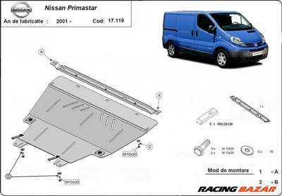 Nissan Primastar, 2001-2018 - Motorvédő lemez