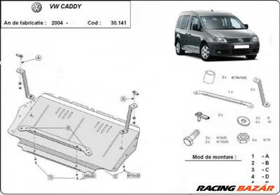 VW Caddy, 2004-2010 - Motorvédő lemez