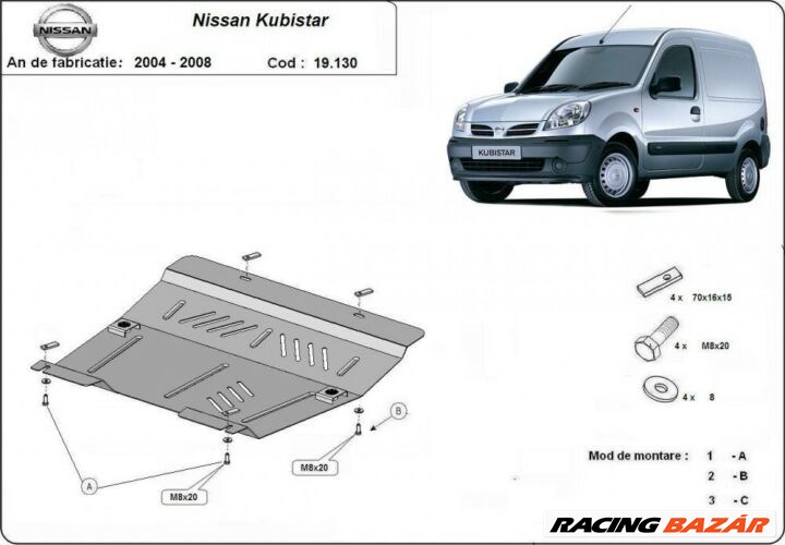 Nissan Kubistar, 2004-2008 - Motorvédő lemez 1. kép