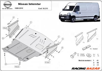 Nissan Interstar, 1998-2010 - Motorvédő lemez