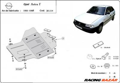 Opel Astra F, 1991-1996 - Motorvédő lemez