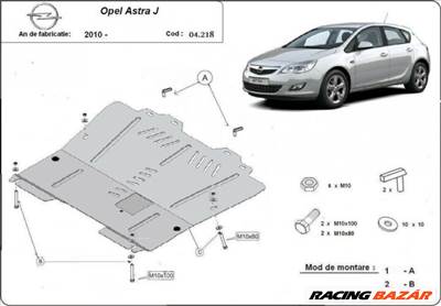 Opel Astra J, 2010-2019 - Motorvédő lemez