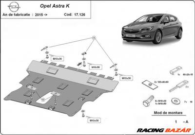 Opel Astra K, 2015-2018 - Motorvédő lemez