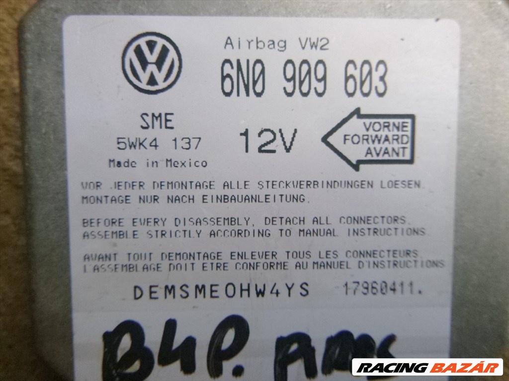 Volkswagen Passat   B4 légzsák indító csatlakozóval 6N0 909 603  5wk4137 1. kép