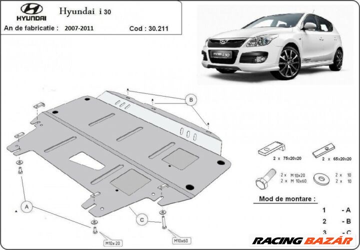 Hyundai i30, 2007-2011 - Motorvédő lemez 1. kép