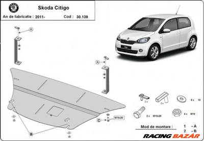 Škoda Citigo, 2011-2018 - Motorvédő lemez