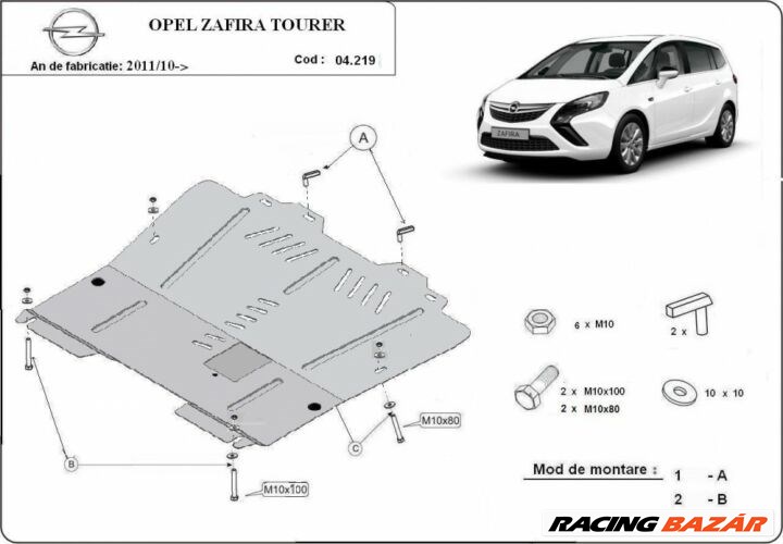 Opel Zafira C, 2011-2018 - Motorvédő lemez 1. kép