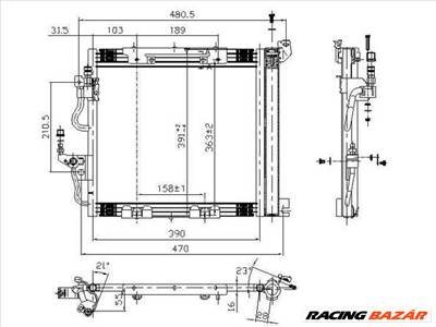 Opel Zafira B/2 2007-2011 - Légkondihűtő (összes diesel) 375mm X 382mm