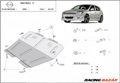 Opel Astra H, 2004-2010 - Motorvédő lemez