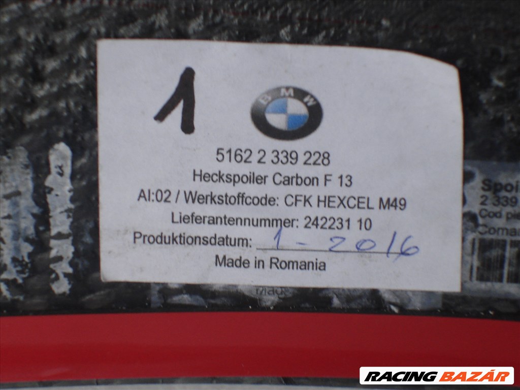 BMW 6 Cupé F13 Originál Carbon Spoiler Gyári Új Autón még nem volt még Új 51622339228 2011-től 5. kép
