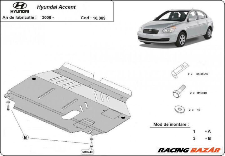 Hyundai Accent, 2006-2018 - Motorvédő lemez 1. kép