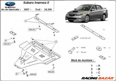 Subaru Impreza, 2007-2018 - Motorvédő lemez