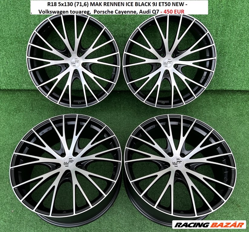 R18 5x130 (71,6) MAK RENNEN ICE BLACK 9J ET50 NEW - 1. kép