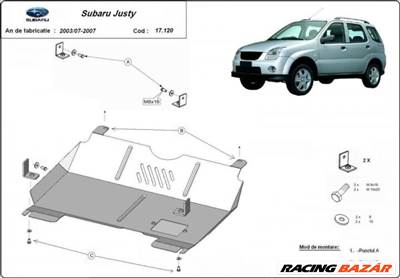 Subaru Justy, 2003/07-2007 - Motorvédő lemez