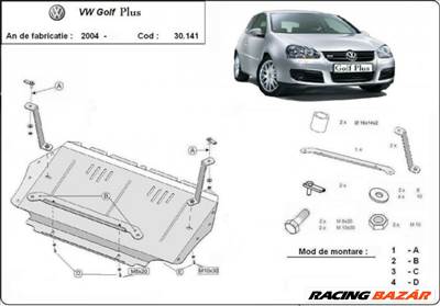 VW Golf Plus, 2004-2018 - Motorvédő lemez