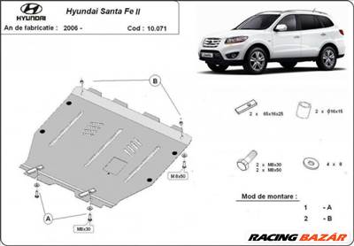 Hyundai Santa Fe II, 2006-2011 - Motorvédő lemez