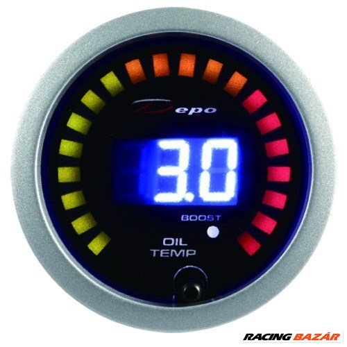 DEPO RACING LED 2in1 52mm - Olajhőfokmérő, Turbónyomásmérő óra 1. kép