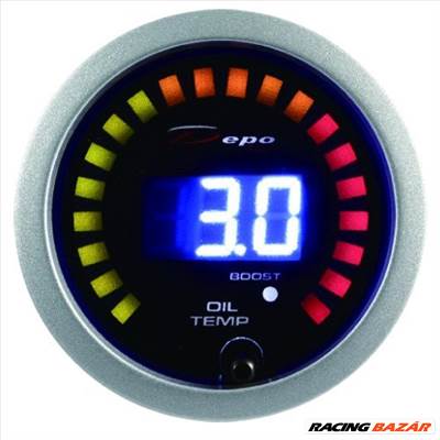 DEPO RACING LED 2in1 52mm - Olajhőfokmérő, Turbónyomásmérő óra