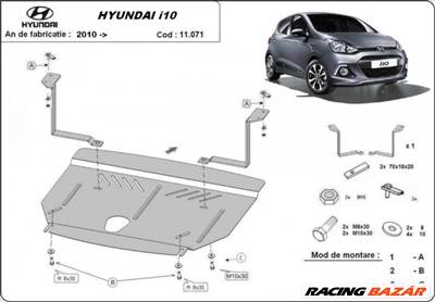 Hyundai i10, 2012-2018 - Motorvédő lemez