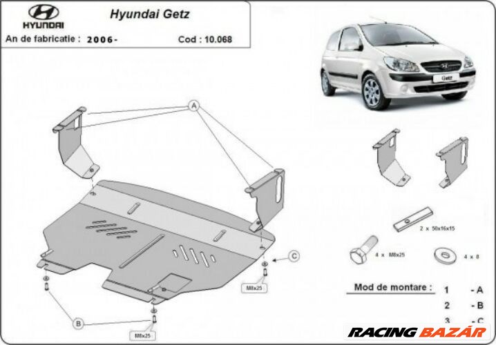 Hyundai Getz, 2006-2010 - Motorvédő lemez 1. kép