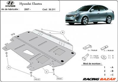 Hyundai Elantra, 2007-2011 - Motorvédő lemez