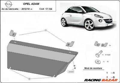 Opel Adam, 2012-2018 - Motorvédő lemez