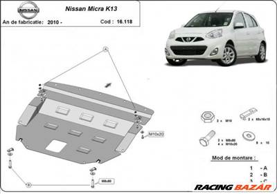 Nissan Micra, 2010-2018 - Motorvédő lemez