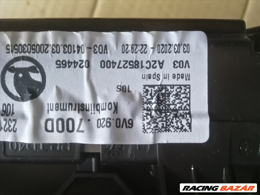 Skoda Fabia III műszeregység  6v0920700d 3. kép