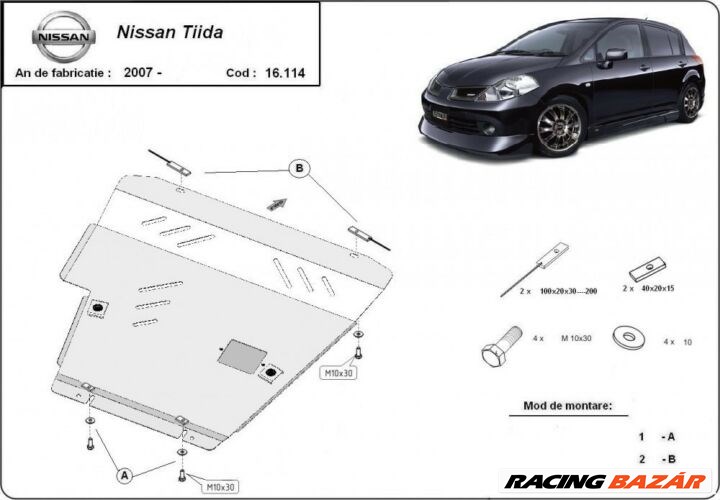 Nissan Tiida, 2007-2011 - Motorvédő lemez 1. kép