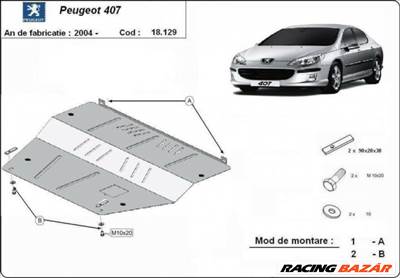 Peugeot 407, 2004-2018 - Motorvédő lemez