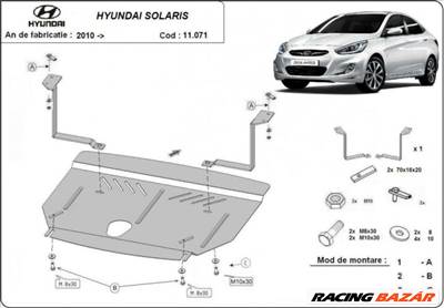 Hyundai Solaris, 2010-2018 - Motorvédő lemez