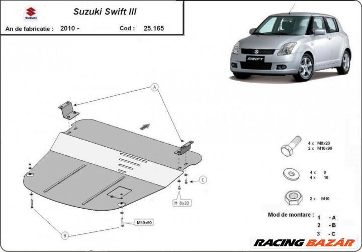 Suzuki Swift III, 2010-2017 - Motorvédő lemez 1. kép