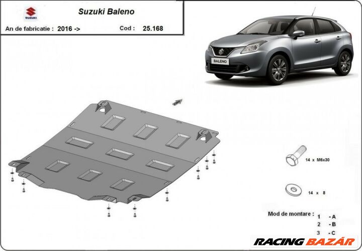 Suzuki Baleno, 2016-2019 - Motorvédő lemez 1. kép