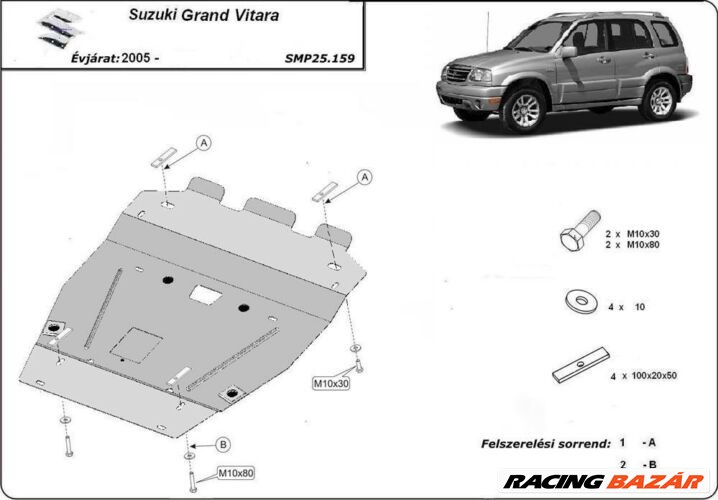 Suzuki Grand Vitara, 2005-2018 - Motorvédő lemez 1. kép
