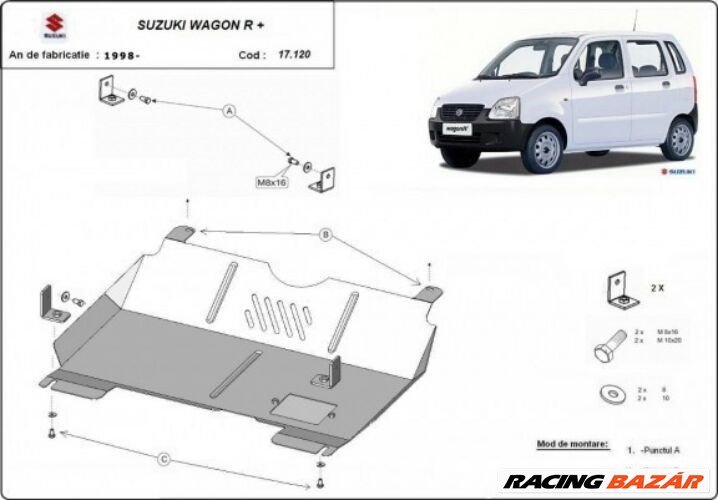 Suzuki Wagon R+, 1998-2018 - Motorvédő lemez 1. kép