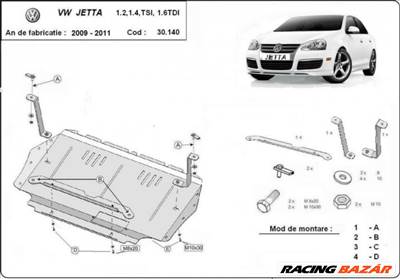 VW Jetta, 2010-2011 - - Motorvédő lemez