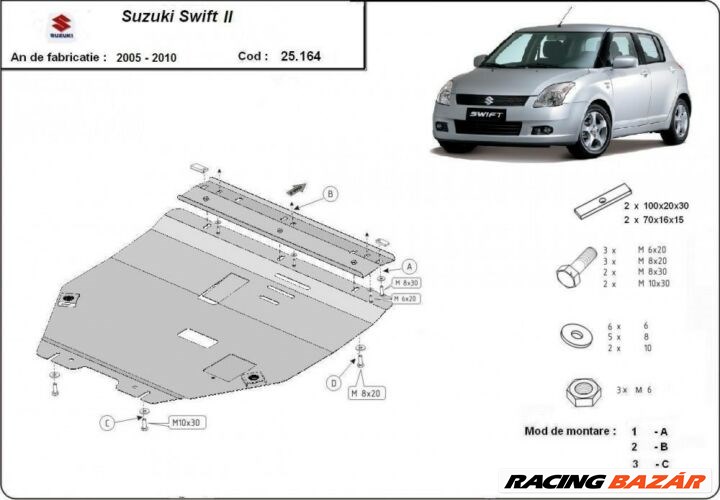 Suzuki Swift II, 2005-2010 - Motorvédő lemez 1. kép